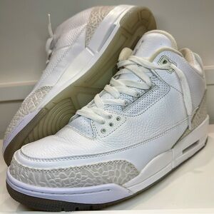 Air Jordan 3 Retro Triple White 136064-111 Men’s Size 11 Preowned No Box